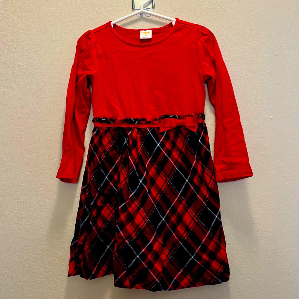 Beautiful red checked pattern dress